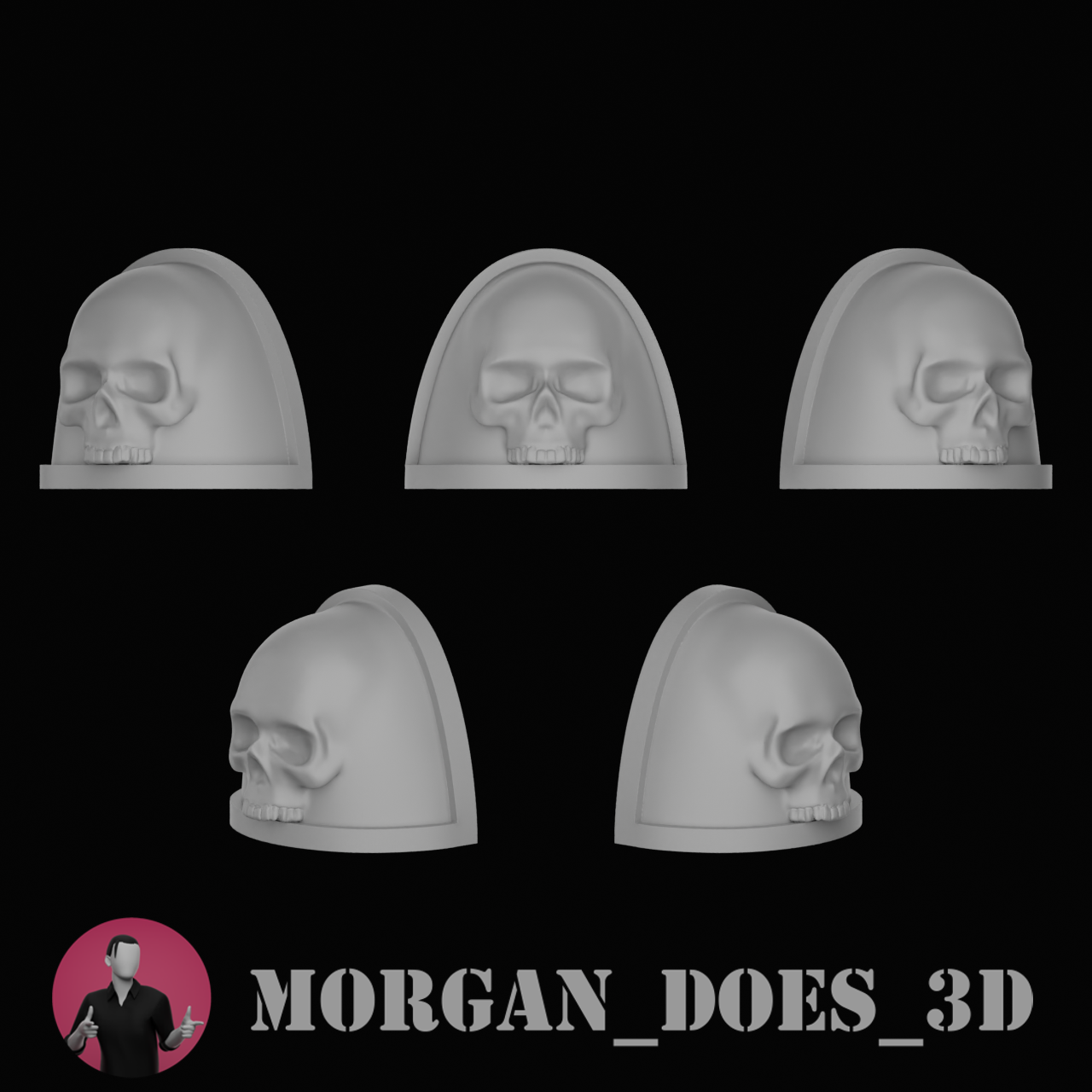 Skull Shoulder Pads - Set of 10